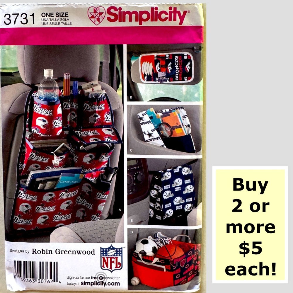 Simplicity 3731 Car Organizer Uncut Sewing Pattern (One Size)